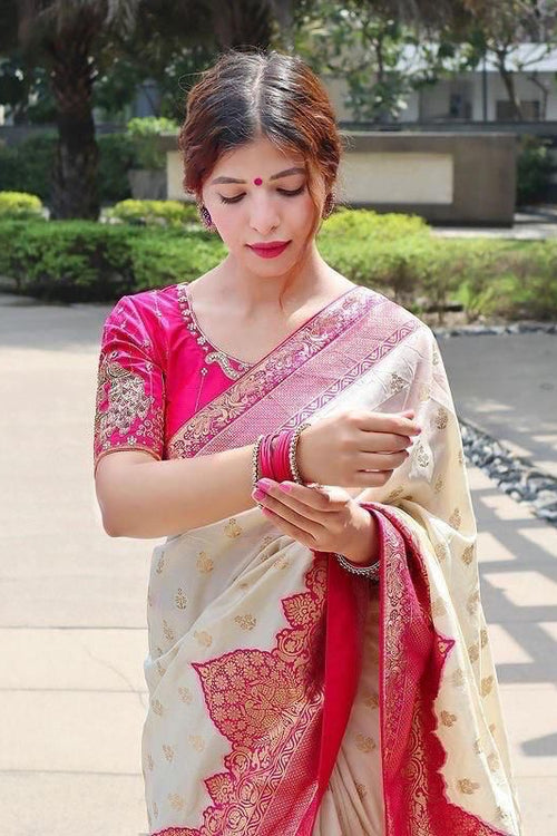 Load image into Gallery viewer, Traditional Beige Soft Silk Saree With Divine Blouse Piece

