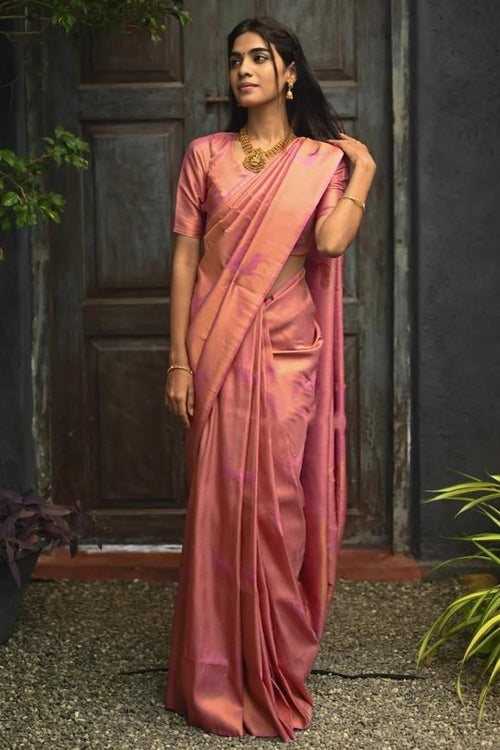 Load image into Gallery viewer, Gratifying Pink Soft Silk Saree With Fragrant Blouse Piece
