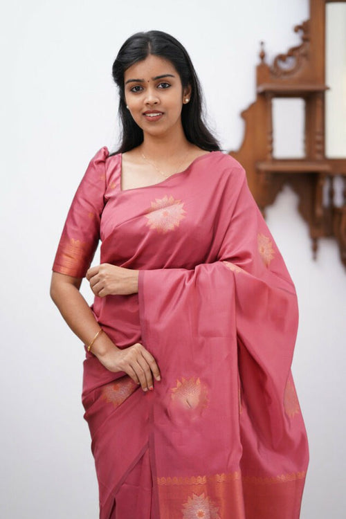 Load image into Gallery viewer, Artistic Pink Soft Silk Saree With Splendiferous  Blouse Piece
