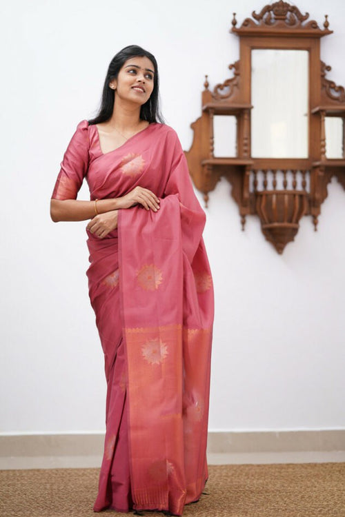 Load image into Gallery viewer, Artistic Pink Soft Silk Saree With Splendiferous  Blouse Piece
