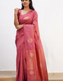 Artistic Pink Soft Silk Saree With Splendiferous  Blouse Piece