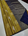 Elegant Mustard Soft Silk Saree With Mesmerising Blouse Piece