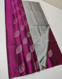 Traditional Magenta Soft Silk Saree With Excellent Blouse Piece