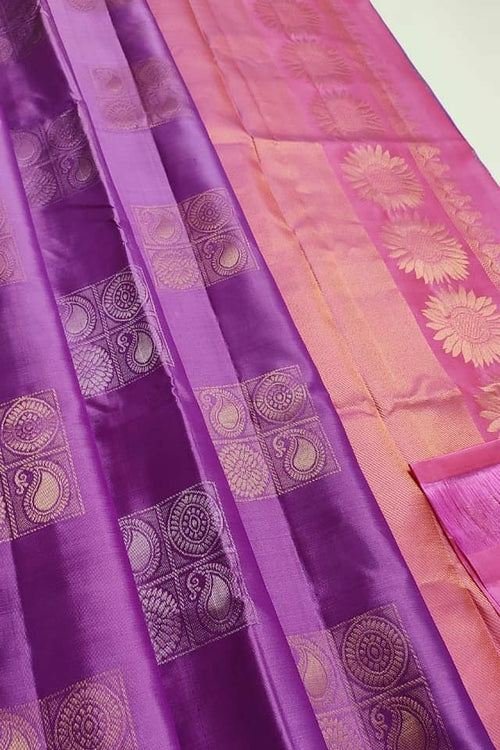 Load image into Gallery viewer, Appealing Purple Soft Silk Saree With Demanding Blouse Piece
