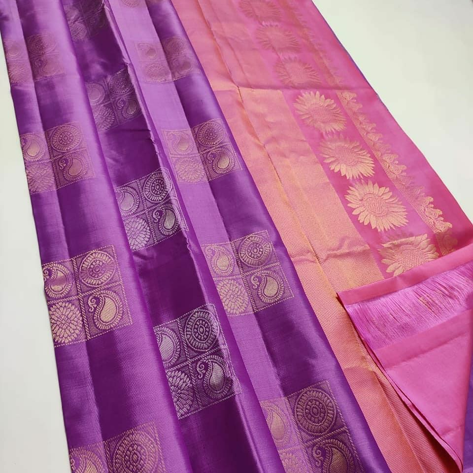 Appealing Purple Soft Silk Saree With Demanding Blouse Piece