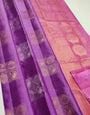 Appealing Purple Soft Silk Saree With Demanding Blouse Piece