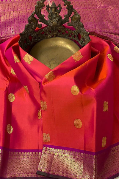 Serendipity Orange Soft Silk Saree With Fantabulous Blouse Piece