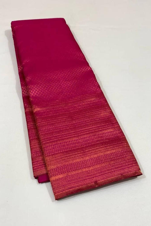 Load image into Gallery viewer, Imaginative Dark Pink Soft Silk Saree With Zephyr Blouse Piece
