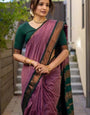 Bewitching Lavender Soft Silk Saree With Vibrant Blouse Piece