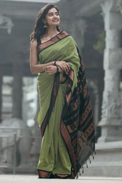 Load image into Gallery viewer, Imbrication Pista Soft Silk Saree With Ravishing Blouse Piece
