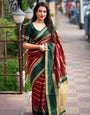 Splendorous Maroon Soft Silk Saree With Enamoring Blouse Piece