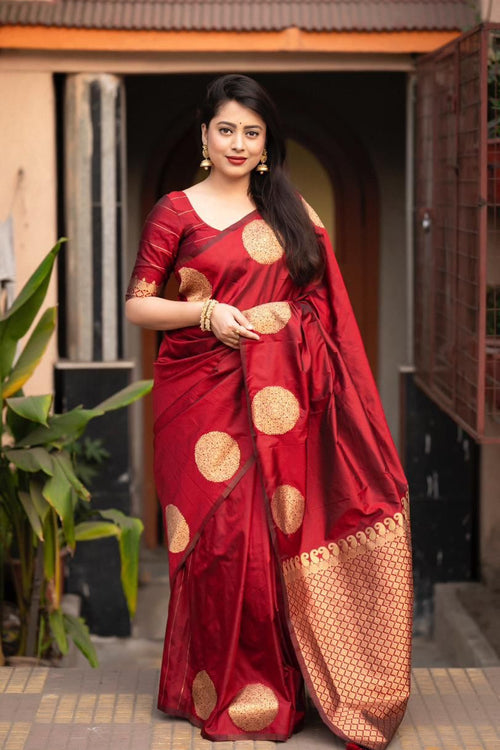 Load image into Gallery viewer, Charming Maroon Soft Silk Saree With Radiant Blouse Piece
