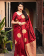 Charming Maroon Soft Silk Saree With Radiant Blouse Piece