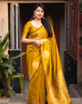 Ebullience Yellow Soft Silk Saree With Ratatouille Blouse Piece