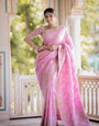 Incomparable Baby Pink Pink Soft Silk Saree With Snazzy Blouse Piece