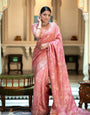 Redolent Peach Soft Silk Saree With Lagniappe Blouse Piece