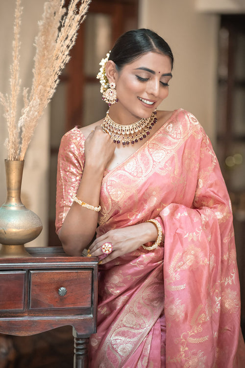 Load image into Gallery viewer, Redolent Peach Soft Silk Saree With Lagniappe Blouse Piece
