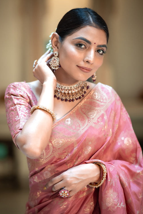 Load image into Gallery viewer, Redolent Peach Soft Silk Saree With Lagniappe Blouse Piece
