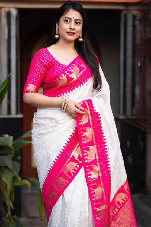 Load image into Gallery viewer, Designer Off White Soft Silk Saree With Prominent Blouse Piece
