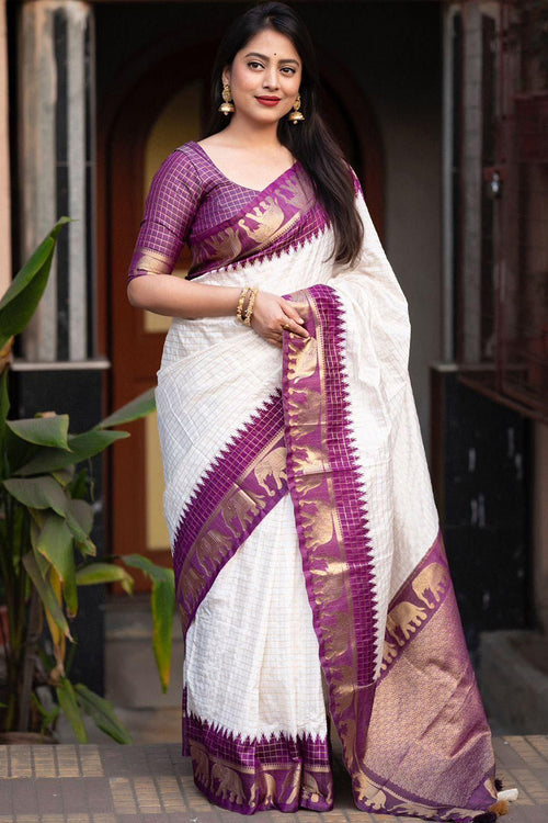 Load image into Gallery viewer, Fancifull Off White Soft Silk Saree With Ideal Blouse Piece
