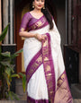 Fancifull Off White Soft Silk Saree With Ideal Blouse Piece