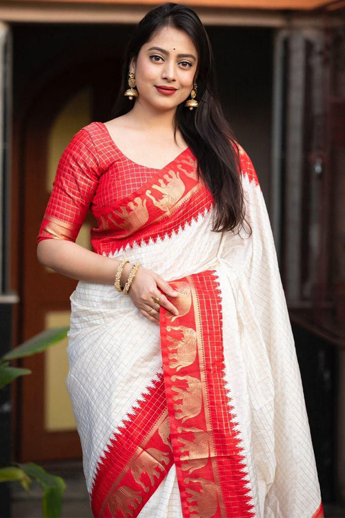 Load image into Gallery viewer, Mesmeric Off White Soft Silk Saree With Enticing Blouse Piece
