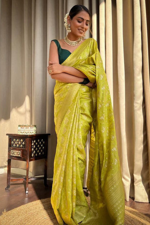 Load image into Gallery viewer, Enchanting Yellow Soft Silk Saree With Fantabulous Blouse Piece
