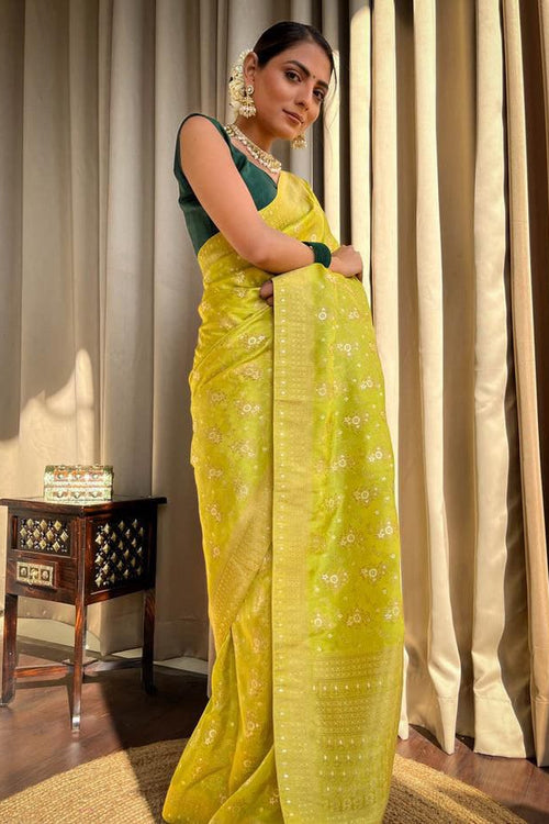 Load image into Gallery viewer, Enchanting Yellow Soft Silk Saree With Fantabulous Blouse Piece
