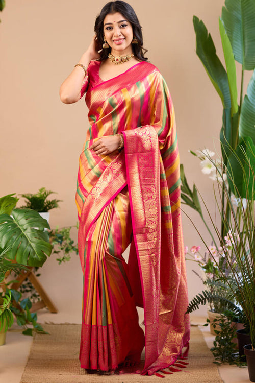 Load image into Gallery viewer, Luxuriant Multicolor Soft Banarasi Silk Saree With Supernal Blouse Piece
