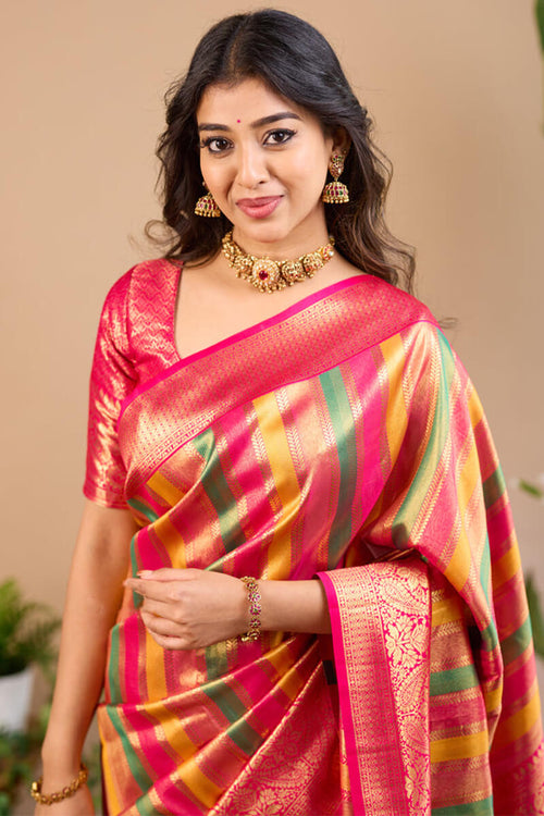 Load image into Gallery viewer, Luxuriant Multicolor Soft Banarasi Silk Saree With Supernal Blouse Piece
