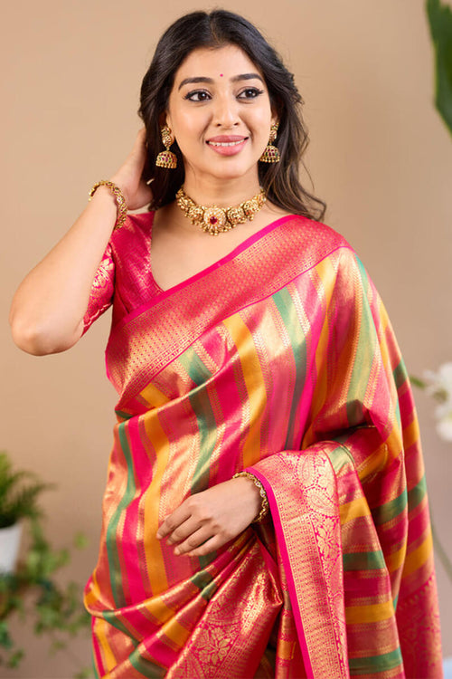 Load image into Gallery viewer, Luxuriant Multicolor Soft Banarasi Silk Saree With Supernal Blouse Piece
