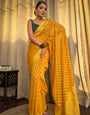 Nemesis Yellow Soft Banarasi Silk Saree With Ratatouille Blouse