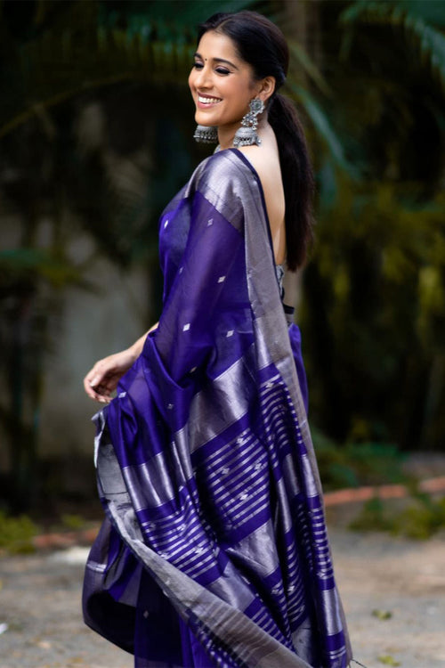 Load image into Gallery viewer, Surpassing Royal Blue Soft Silk Saree With Fancifull Blouse Piece
