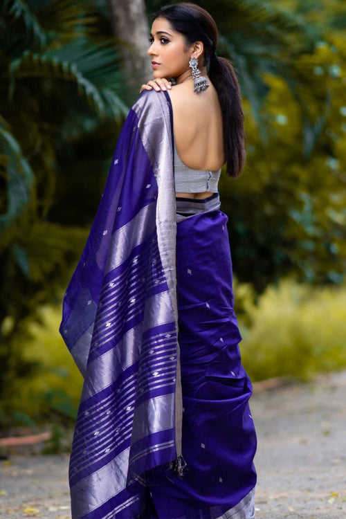 Load image into Gallery viewer, Surpassing Royal Blue Soft Silk Saree With Fancifull Blouse Piece
