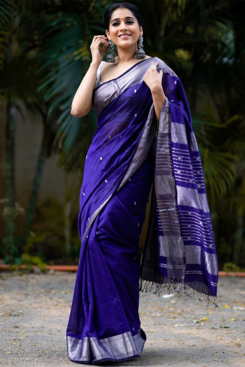 Load image into Gallery viewer, Surpassing Royal Blue Soft Silk Saree With Fancifull Blouse Piece
