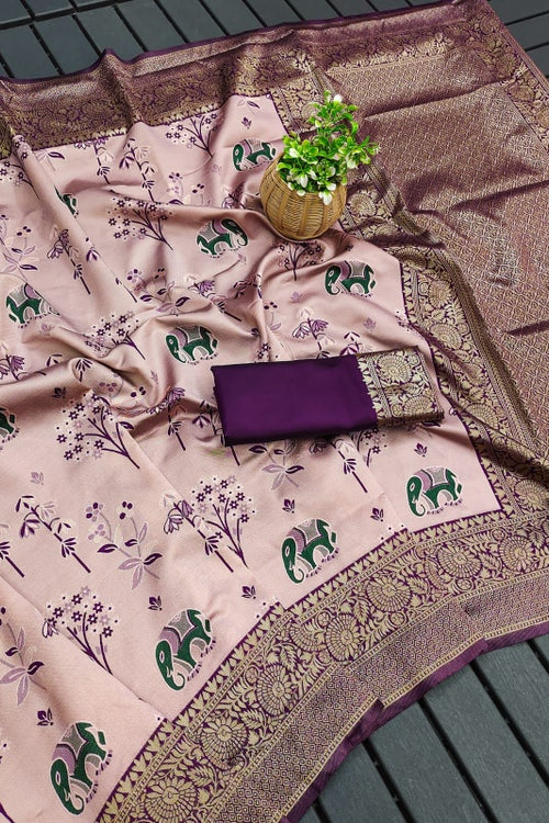 Load image into Gallery viewer, Deserving Lavender Soft Silk Saree With Ravishing Blouse Piece
