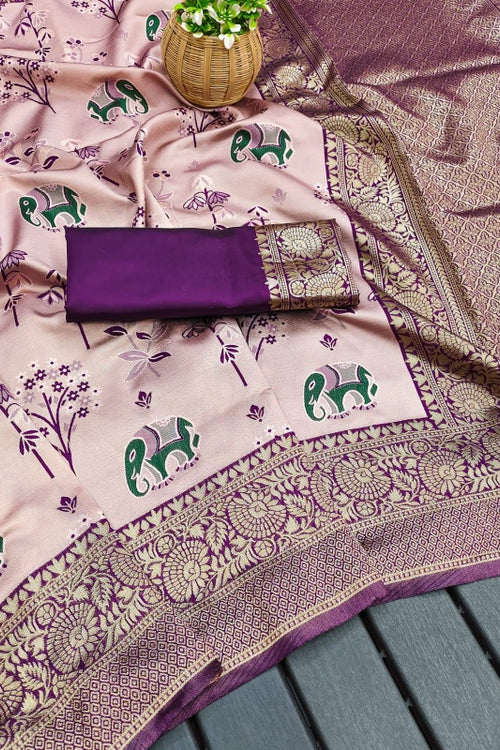 Load image into Gallery viewer, Deserving Lavender Soft Silk Saree With Ravishing Blouse Piece
