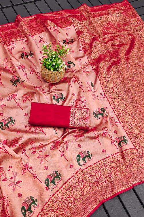 Load image into Gallery viewer, Ideal Pink Soft Silk Saree With Divine Blouse Piece
