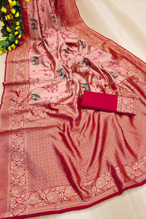 Load image into Gallery viewer, Ideal Pink Soft Silk Saree With Divine Blouse Piece
