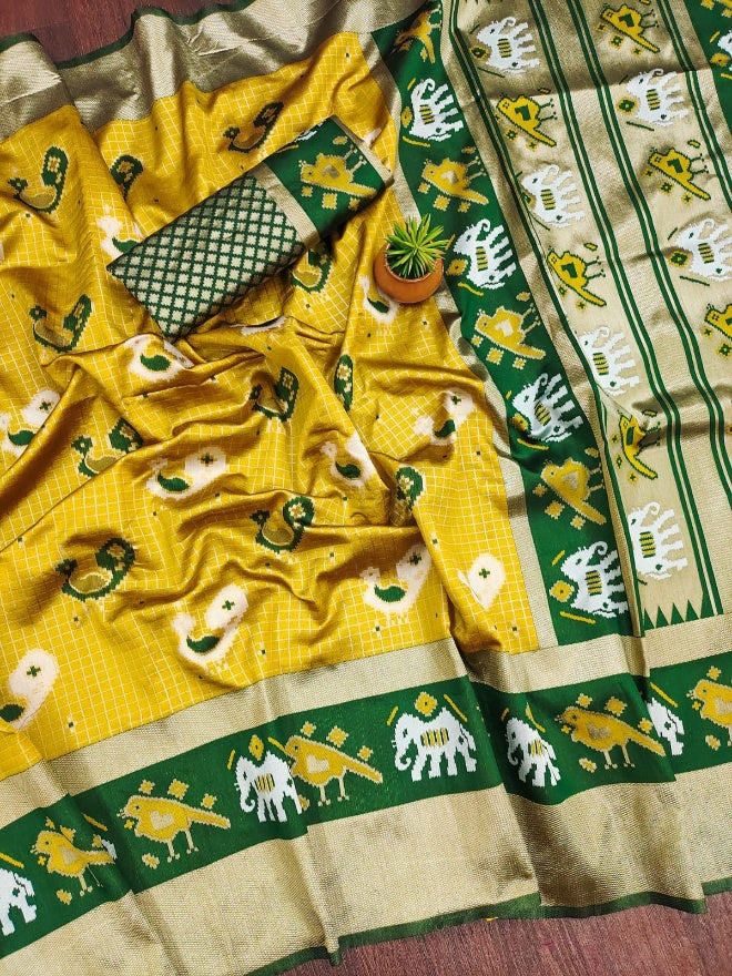 Opulent Mustard Soft Silk Saree With Glorious Blouse Piece