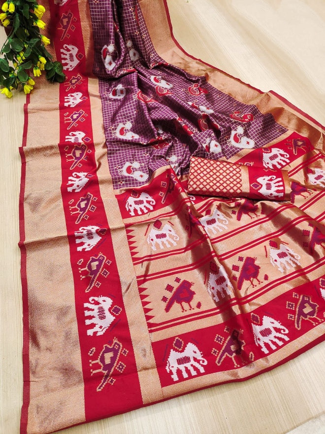 Phenomenal Purple Soft Silk Saree With Lovely Blouse Piece