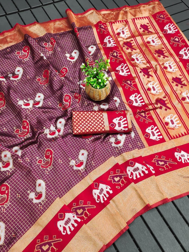 Phenomenal Purple Soft Silk Saree With Lovely Blouse Piece