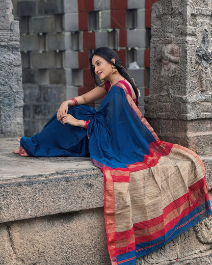 Impressive Blue Soft Silk Saree With Deserving Blouse Piece