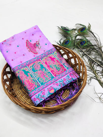 Piquant Lavender Pashmina Saree With Dalliance Blouse Piece