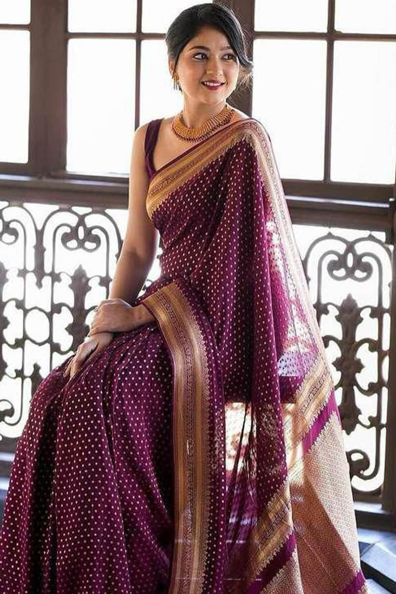 Girlish Purple Soft Silk Saree With Pulsating Blouse Piece