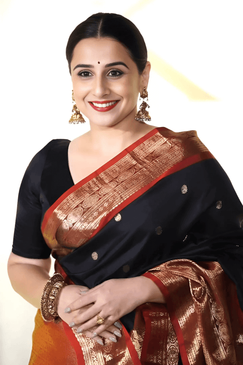 Load image into Gallery viewer, Gratifying Black Soft Banarasi Silk Saree With Assemblage Blouse Piece
