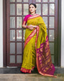 Elegant Mustard Soft Banarasi Silk Saree With Amazing Blouse Piece