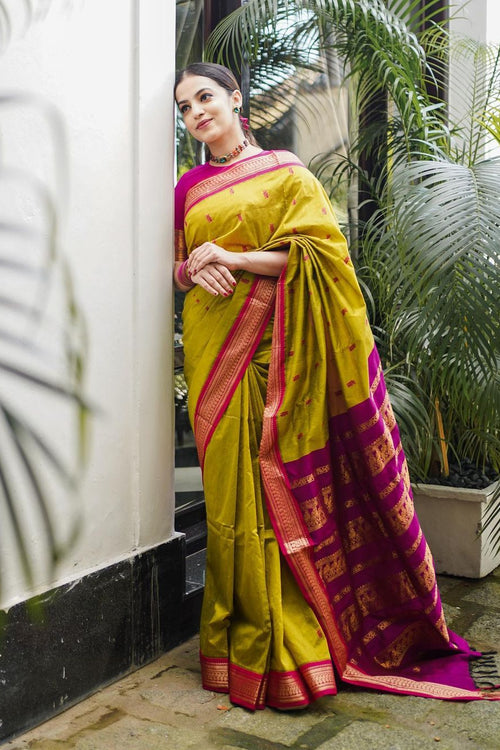 Load image into Gallery viewer, Elegant Mustard Soft Banarasi Silk Saree With Amazing Blouse Piece
