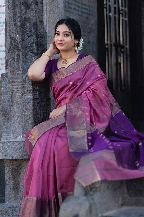 Load image into Gallery viewer, Angelic Lavendor Soft Silk Saree With Scrupulous Blouse Piece
