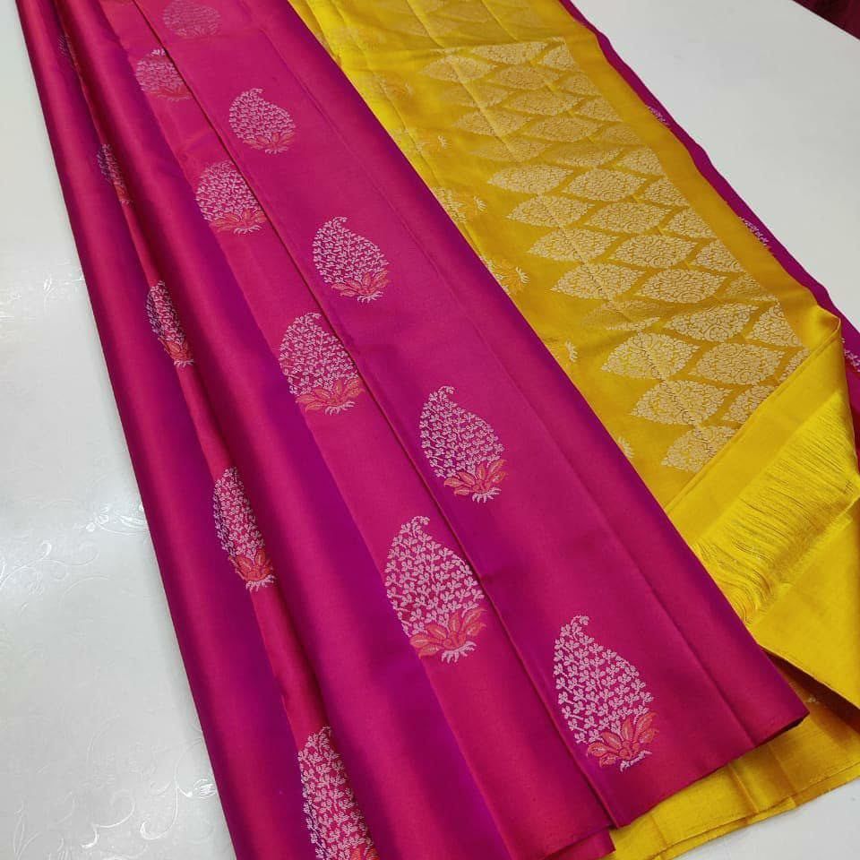 Breathtaking Dark Pink Soft Silk Saree With Ornate Blouse Piece